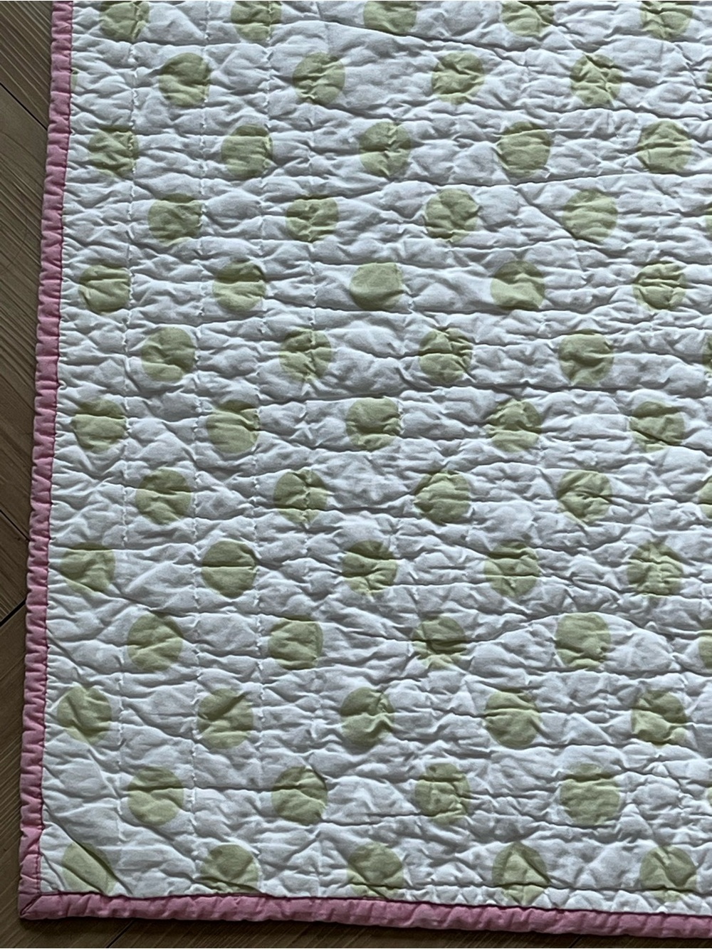 Pottery Barn Kids Tweet Bird Baby Quilt Pink Green 33" x 48" - Picture 5 of 12